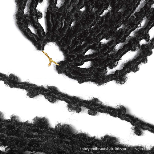 Distressed Locs Fluffy Crotchet Braiding Hair Water Wave Distressed Butterfly Locs Label Private Hair Butterfly Locs